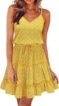 Summer Ruffle Hem Sundress Spaghetti Strap Casual Boho Dress