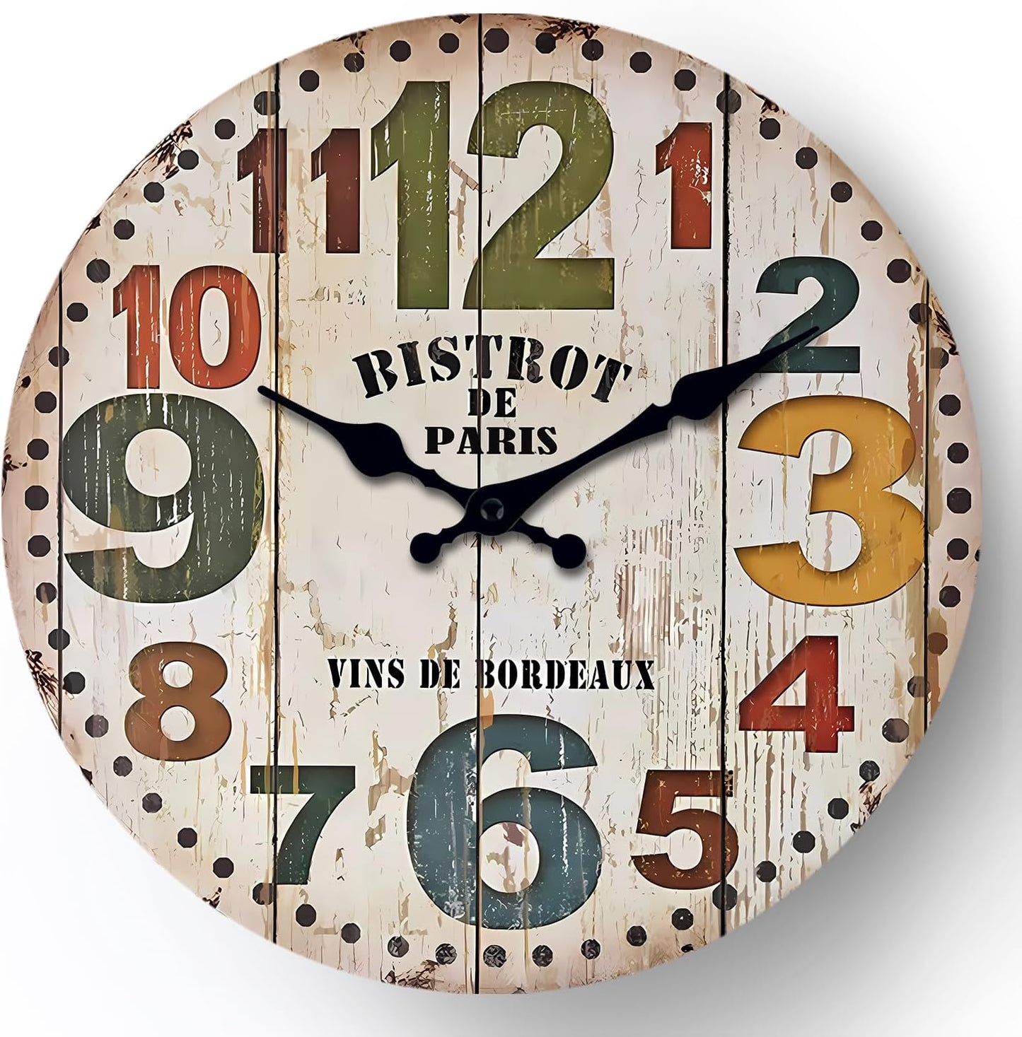 NUOVO Wall Clock 16 Inch Colorful Number Decorative Timepiece