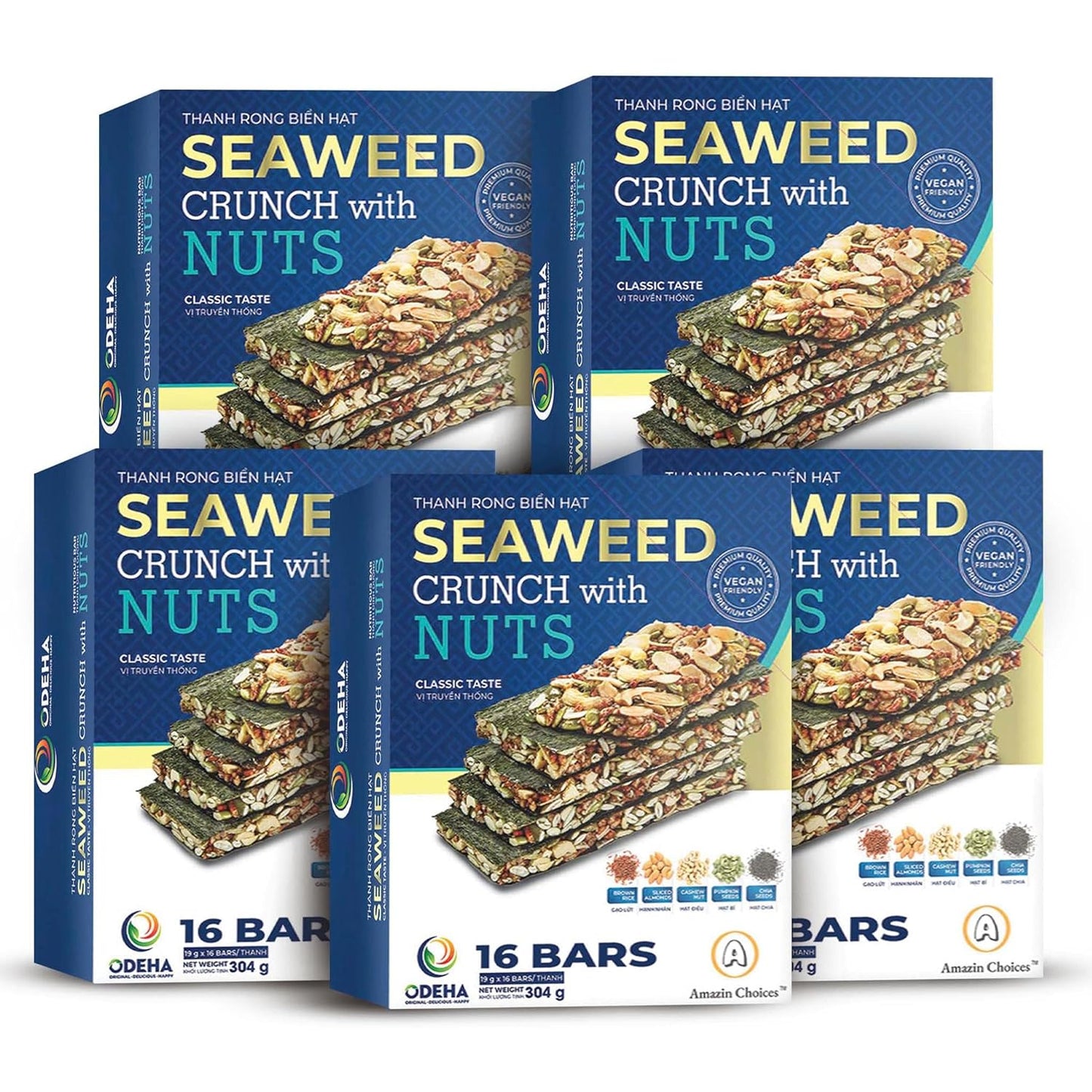 Seaweed Crunch with Nuts Classic Taste Vegan Snack Bars
