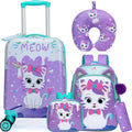 Cute Cat Kids Luggage Set 5 Piece Suitcase for Travel Fun