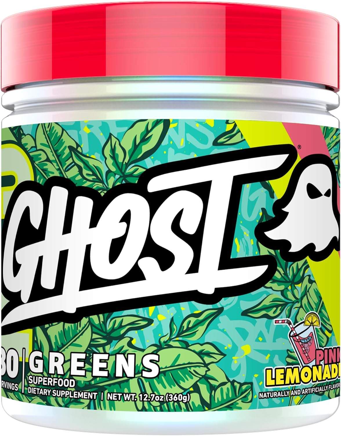 GHOST Greens Powder Pink Lemonade - 19 Superfood Greens & Reds