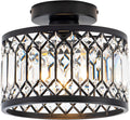 Crystal Ceiling Light Fixture Modern Semi Flush Mount - Elegant Accent