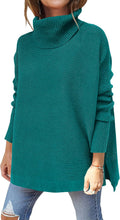 Oversized Turtleneck Batwing Tunic Sweater - Cozy Casual Fit