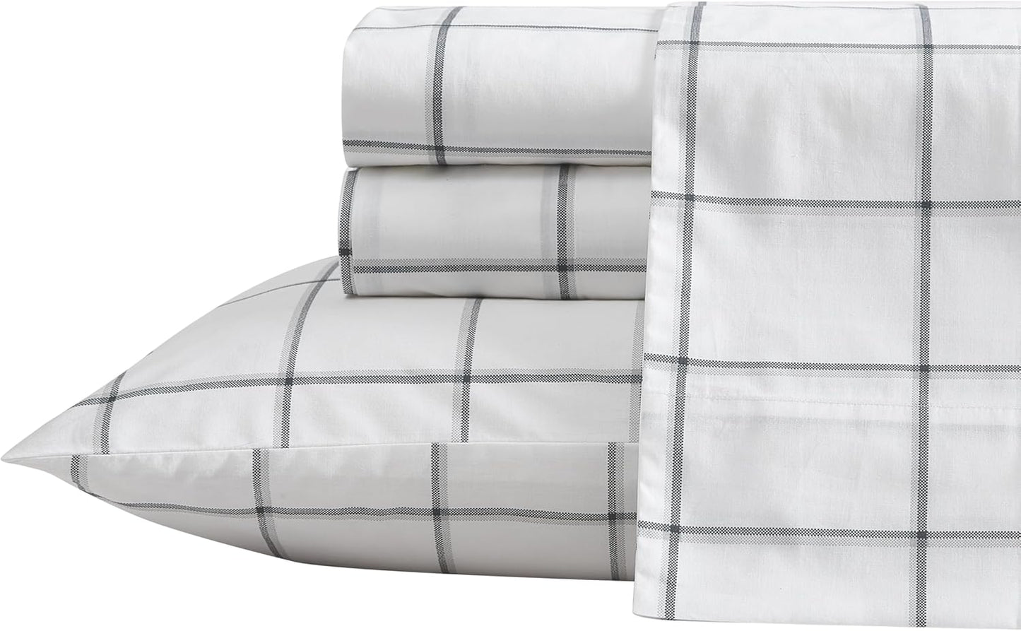 Nautica Full Sheet Set in Plot Black - Crisp Cotton Percale