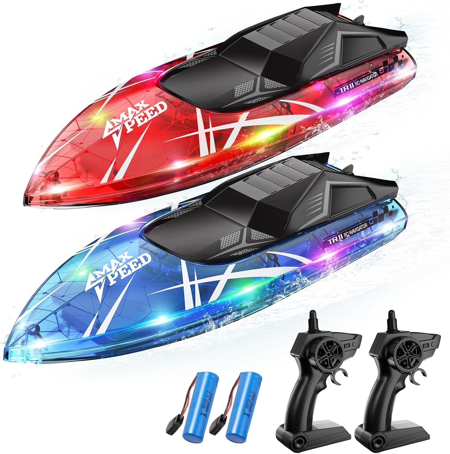 Remote Control Boat for Kids with LED Lights for Summer Fun