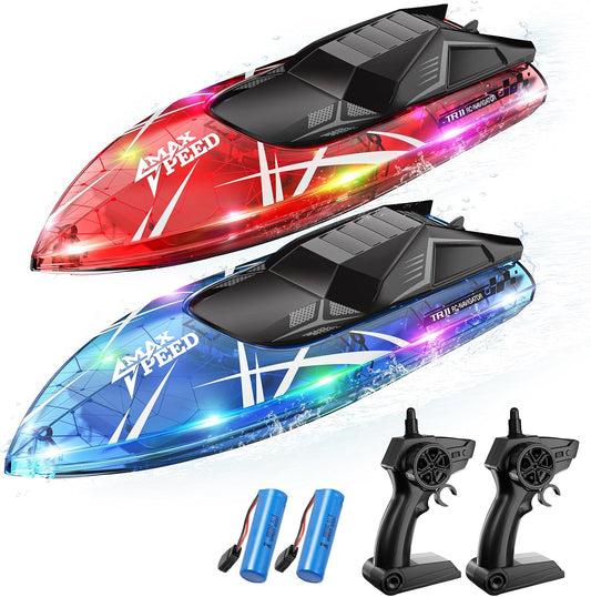 Remote Control Boat for Kids with LED Lights for Summer Fun