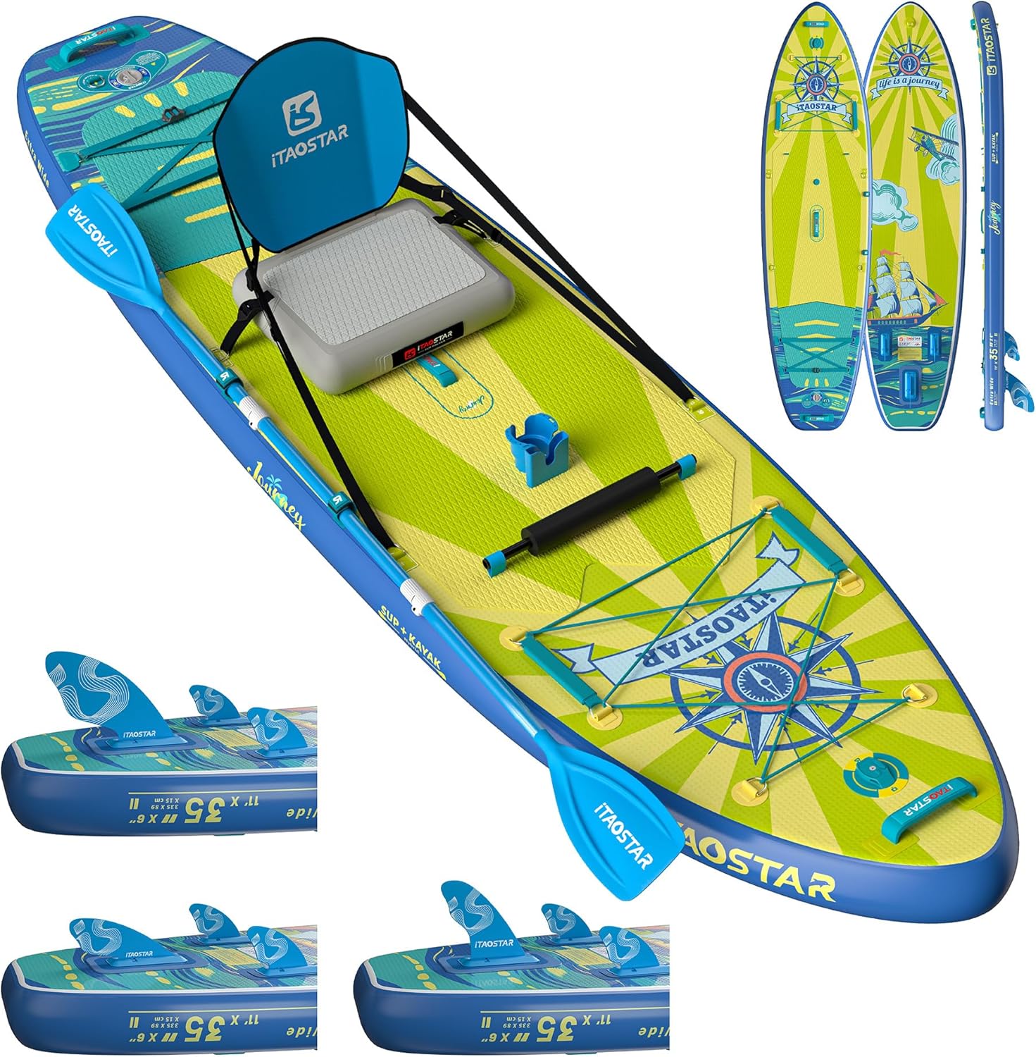 Journey Extra Wide Paddle Board for All Skill Levels - 11ft6