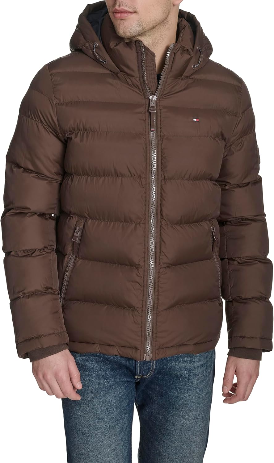 Tommy Hilfiger Men's Hooded Puffer Jacket for Cold Weather