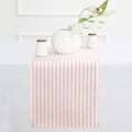 Striped Linen Table Runner 14 x 48 in Amalfi Stripe - Coastal Coral