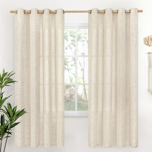 YoungsTex Linen Curtains 72 Inches Long for Cozy Living Spaces