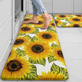Sunflower Kitchen Mats Set of 2 - Anti Fatigue Cushioned Rugs