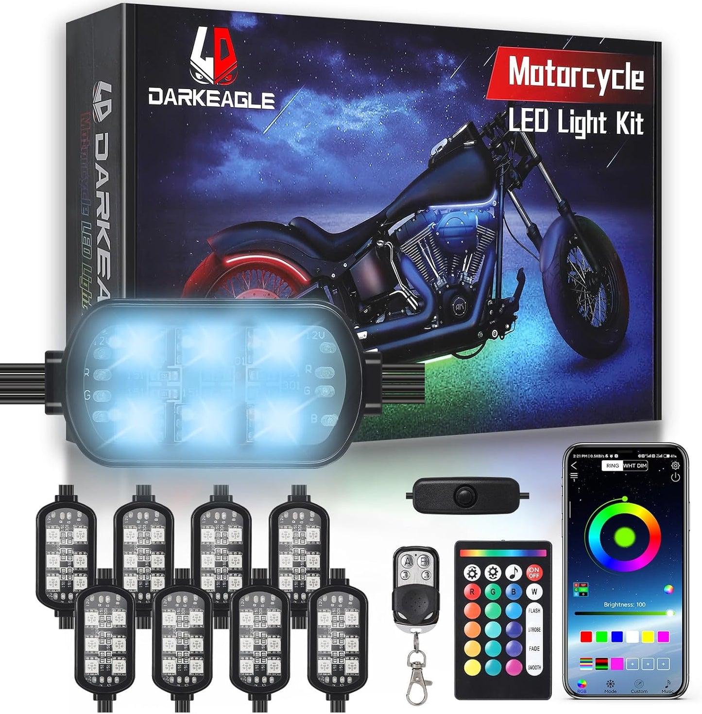 8Pods Motorcycle LED Lights by LD DARKEAGLE for Fun