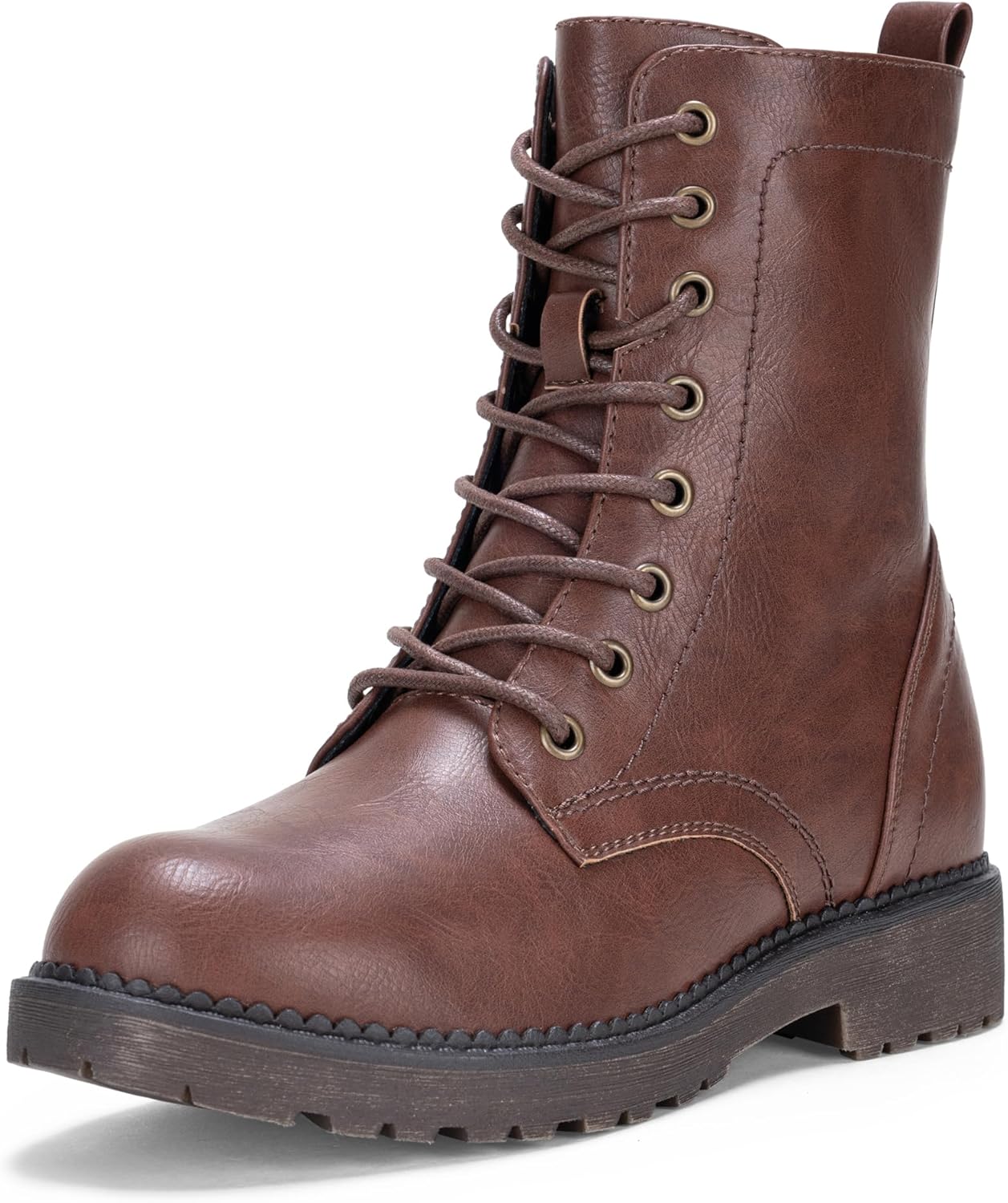 Vepose Women's Combat Ankle Black Flat Boots for Stylish Comfort
