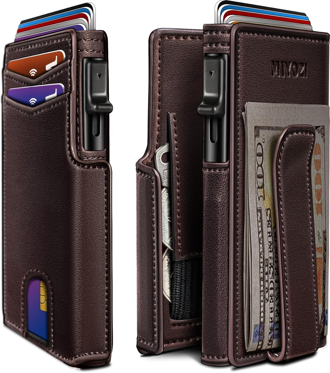 Men Wallet with Money Clip and RFID Blocking for Front Pocket