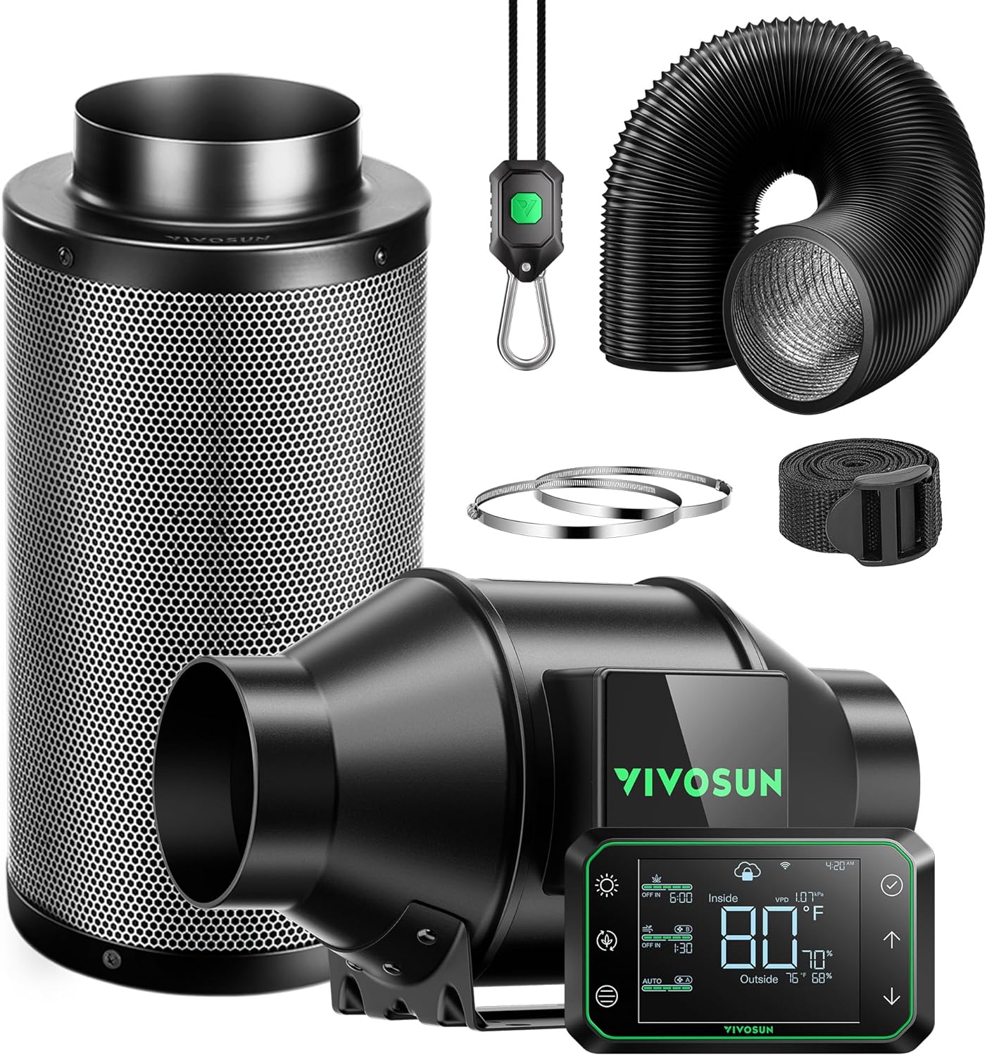 VIVOSUN Smart Air Filtration PRO G4 Kit for Grow Tents