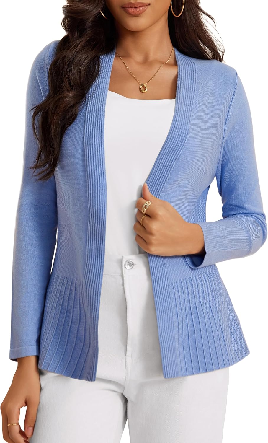 Women's Casual Open Front Sweater Long Sleeve Cardigan