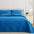 California King Quilt Bedding Set Royal Blue - Lightweight 3 Piece
