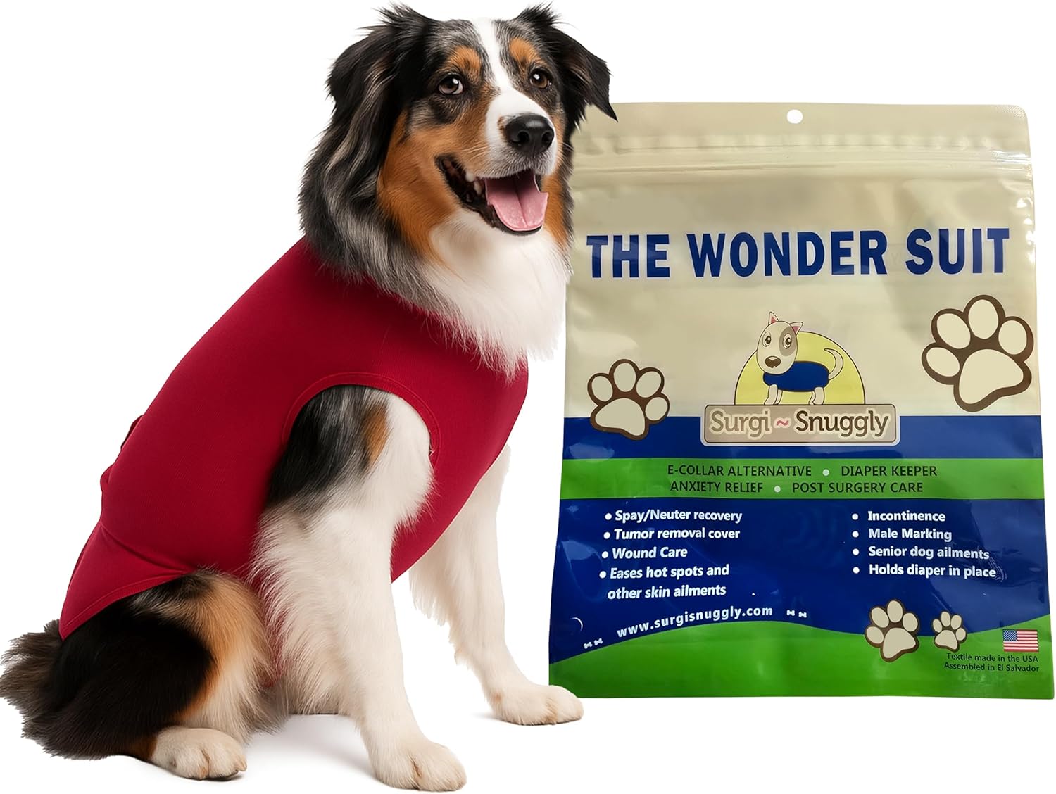 Surgi Snuggly Dog Surgical Recovery Suit for Spay and Neuter