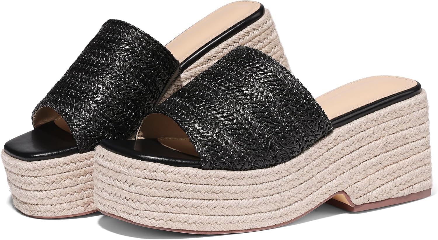 Platform Slip on Espadrille Sandals for Women Summer Wedges
