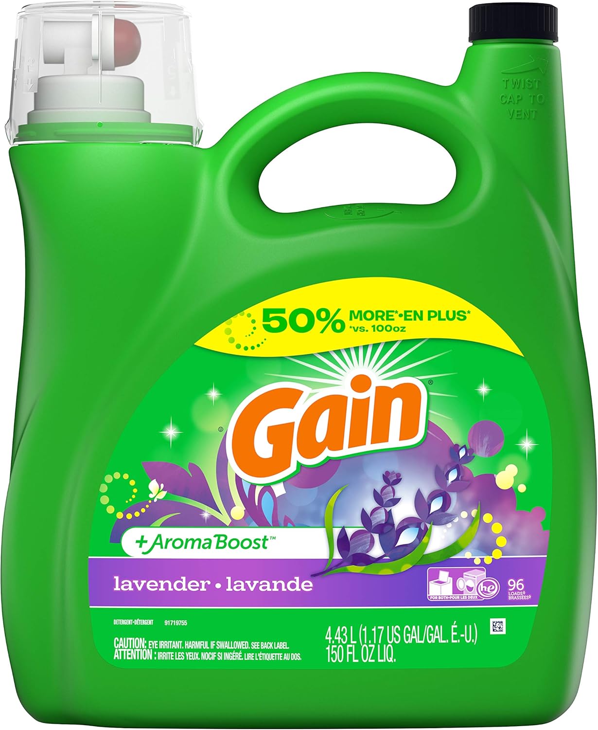 Gain Lavender Liquid Laundry Detergent for Freshness and Clean