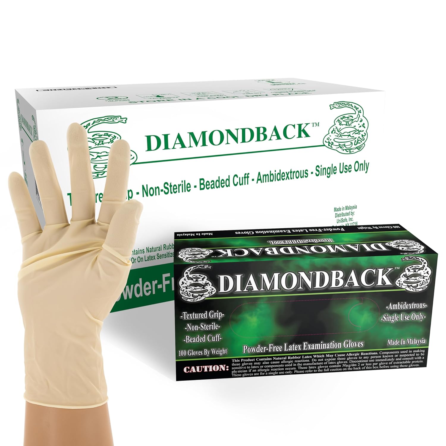 Strong Grip Latex Gloves, Heavy Duty, Powder Free