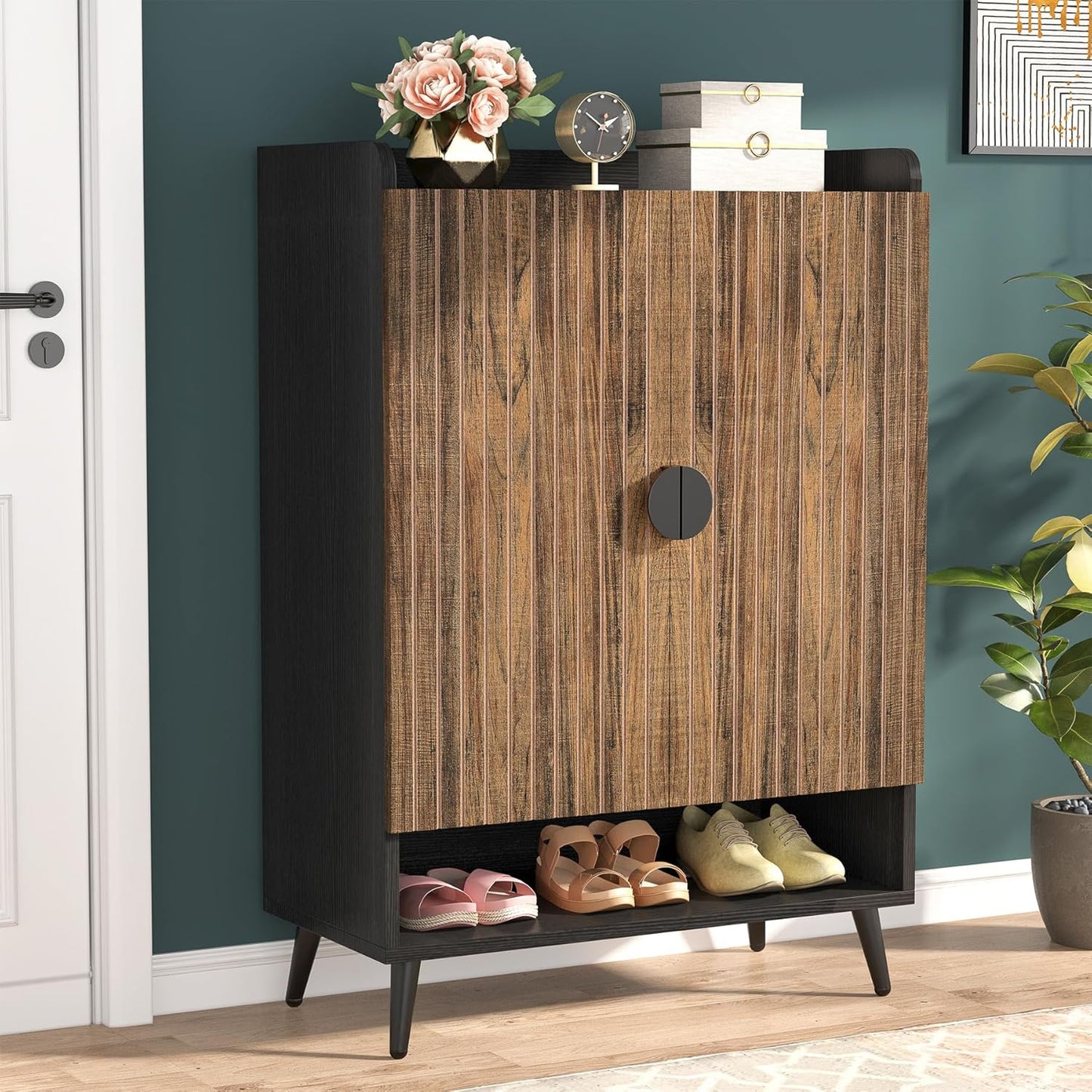 Tribesigns 7-Tier Shoe Cabinet with Doors for Stylish Storage