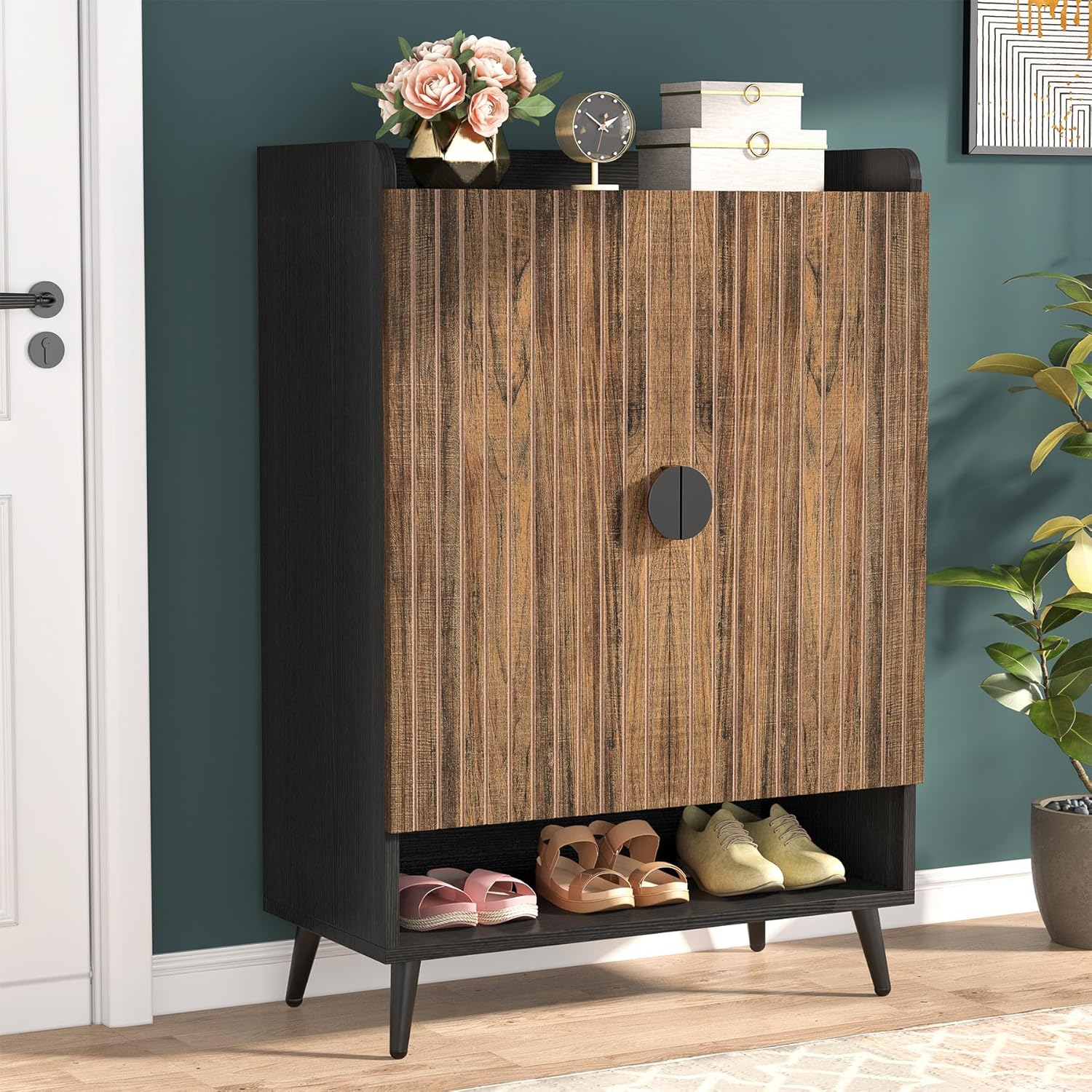 Tribesigns 7-Tier Shoe Cabinet with Doors for Stylish Storage