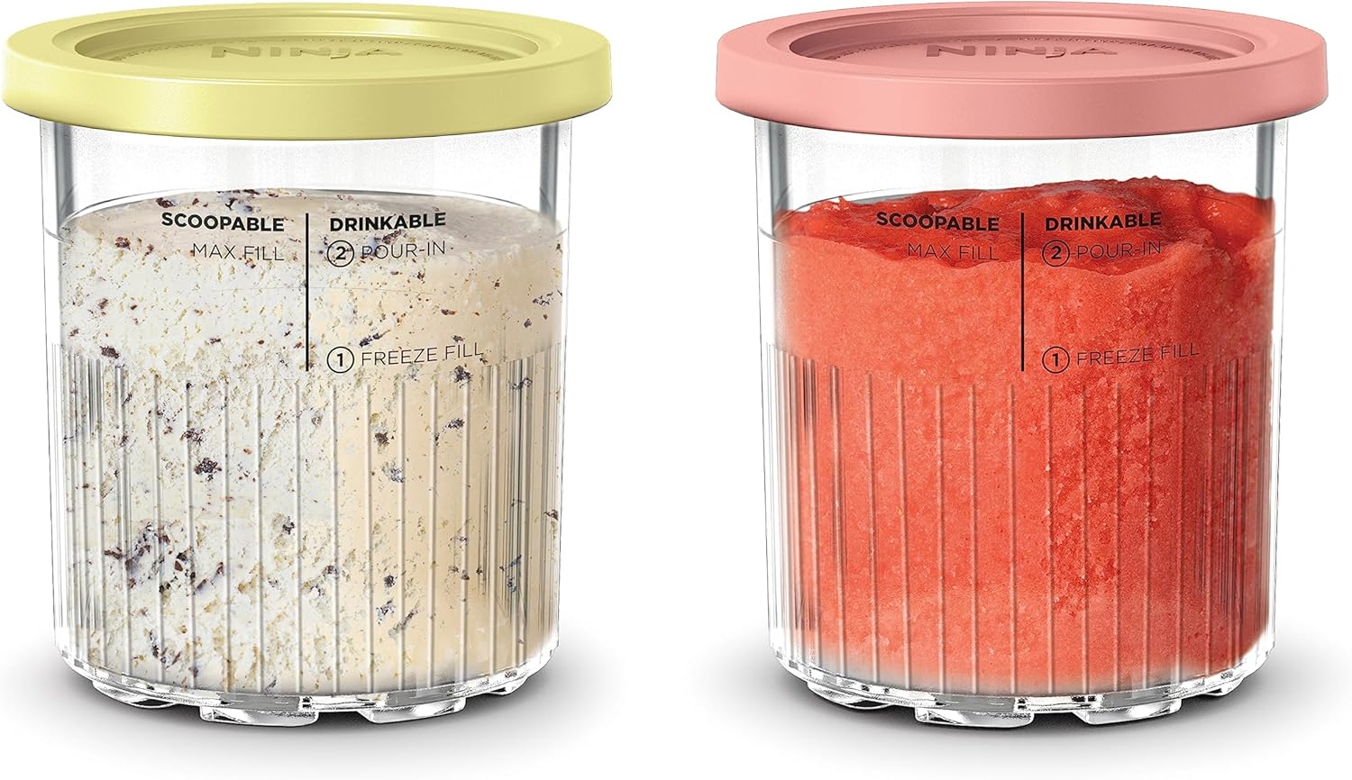 Ninja Creami Deluxe Pints 2 Pack - BPA-Free, Dishwasher Safe