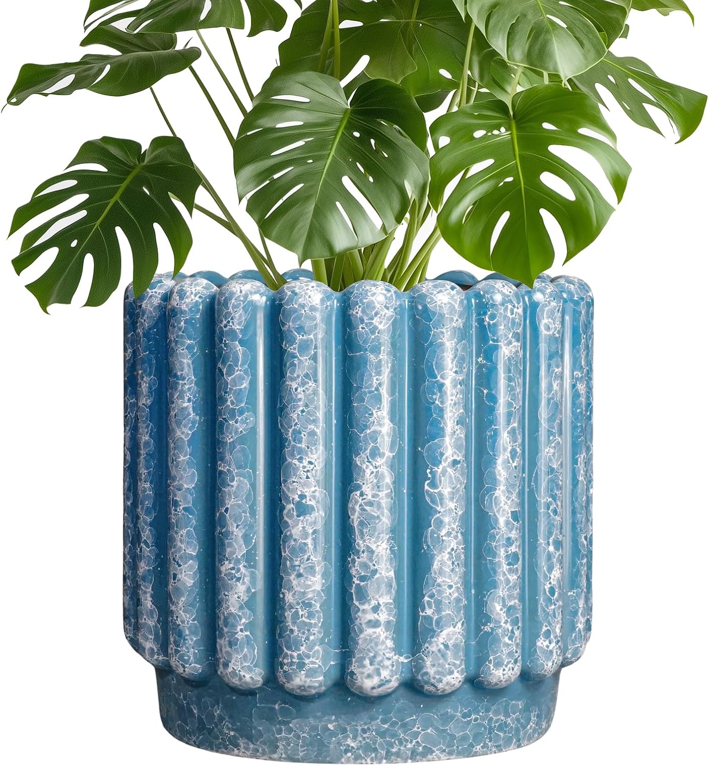 Stylish 9.6 Inch Ceramic Planter with Drainage Hole for Plants