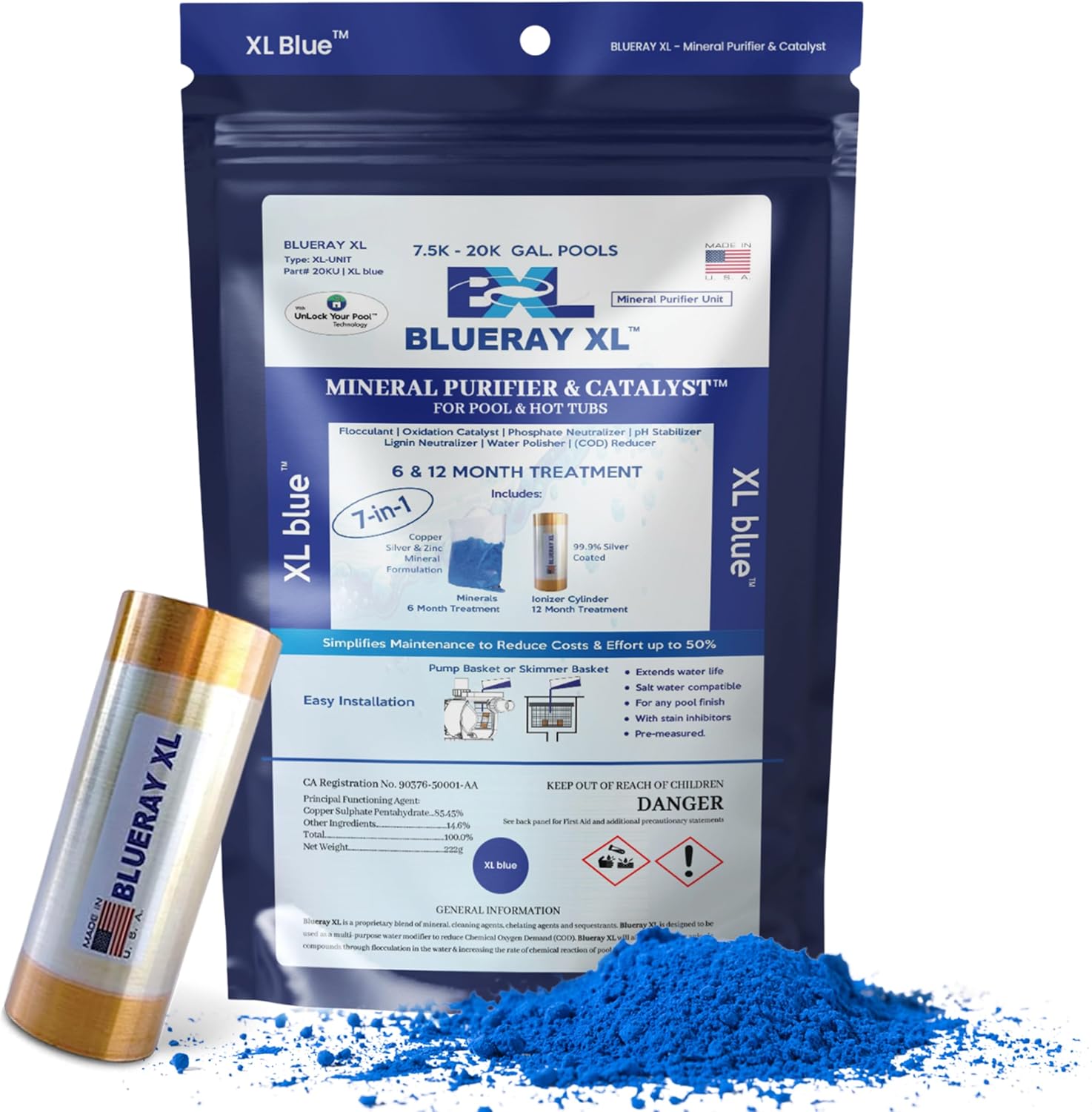 XL Blue Mineral Purifier & Catalyst for Pools and Hot Tubs