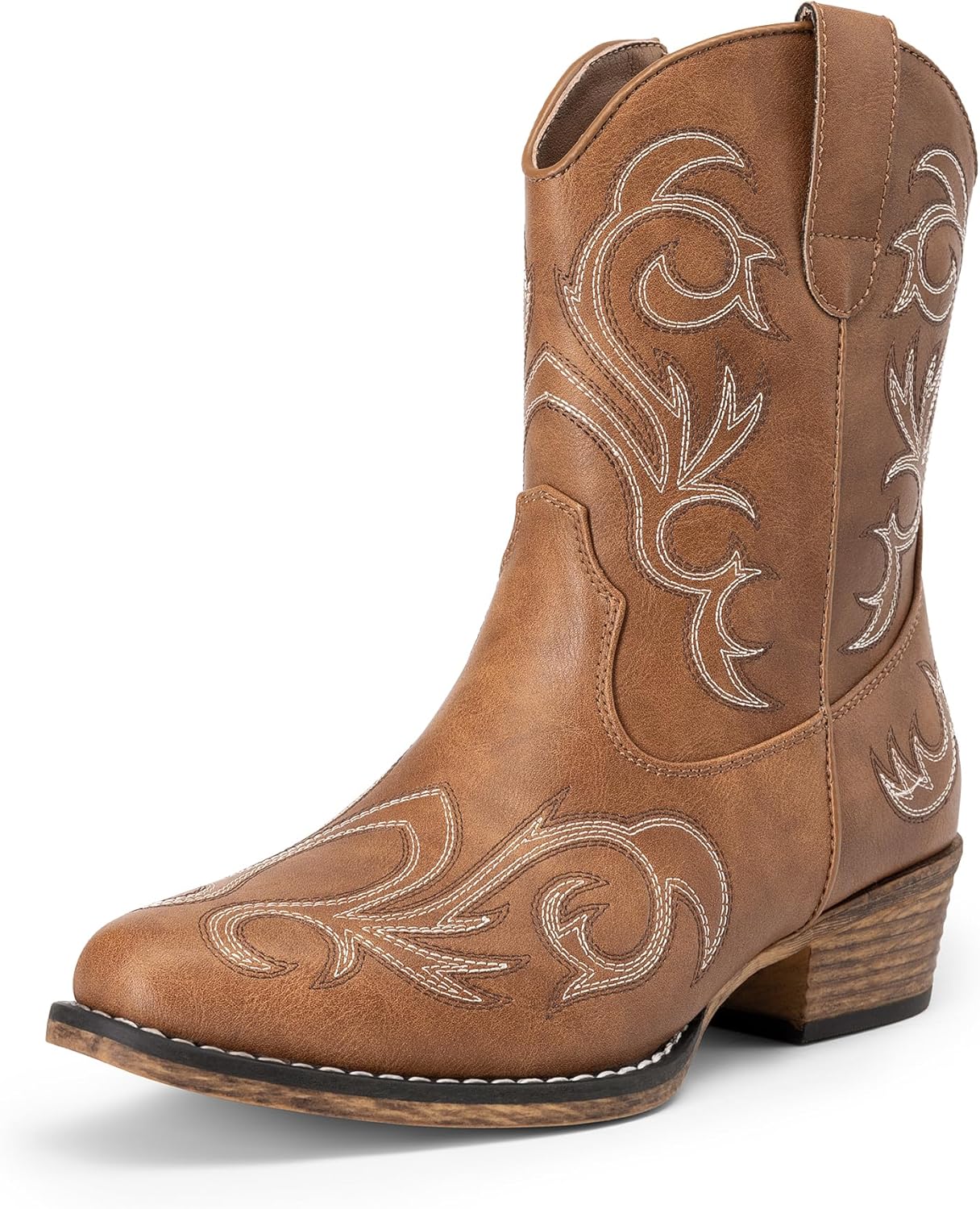 DREAM PAIRS Women's Cowboy Boots with Embroidery and Comfort
