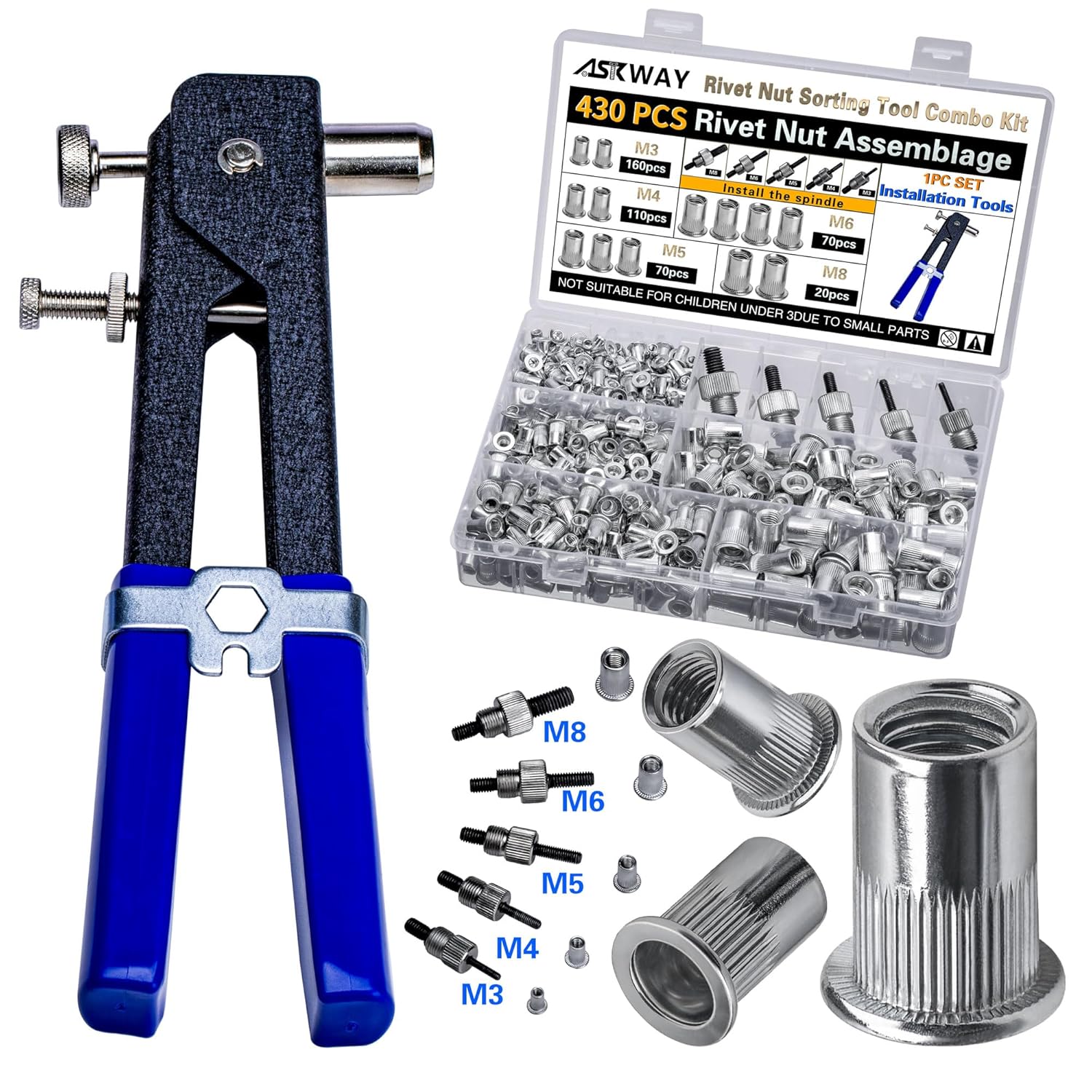 Pressure Rivet Nut Tool Kit for Automotive and Industrial Use