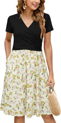Women's V Neck Midi Maternity Dress with Pockets - Nursing Comfort