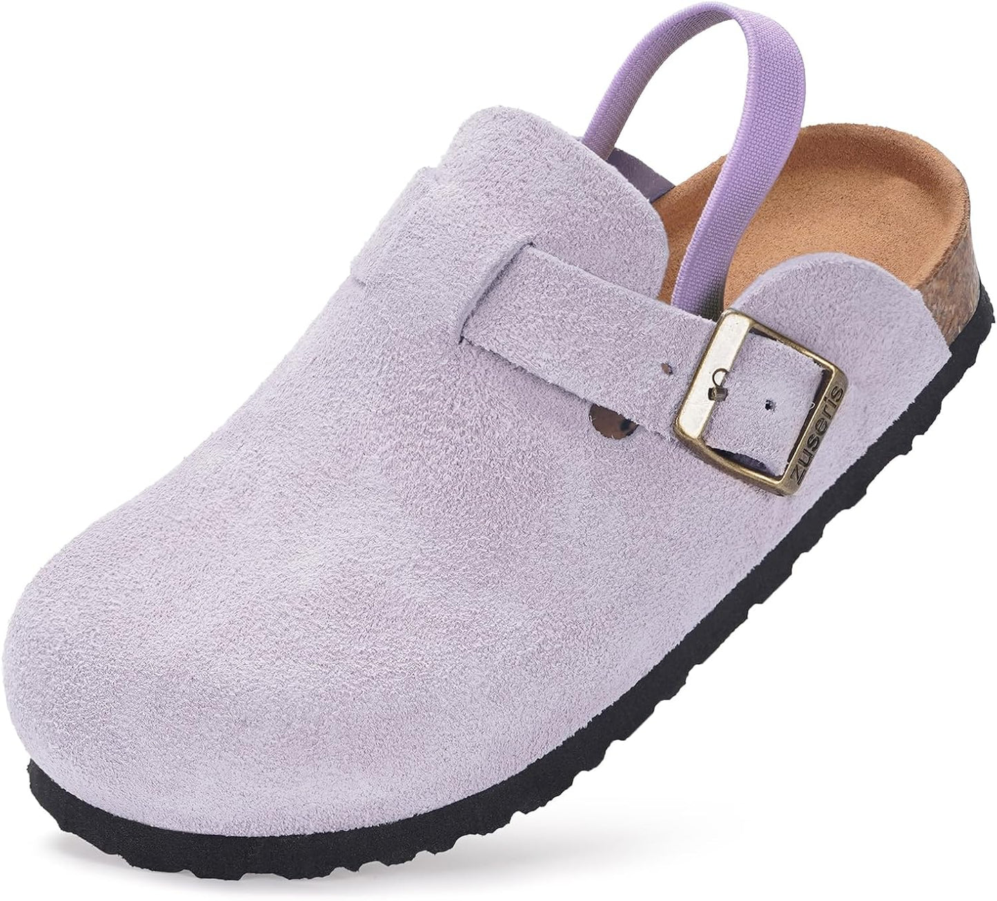 ZUSERIS Kids Suede Clogs with Cork Footbed for Comfort