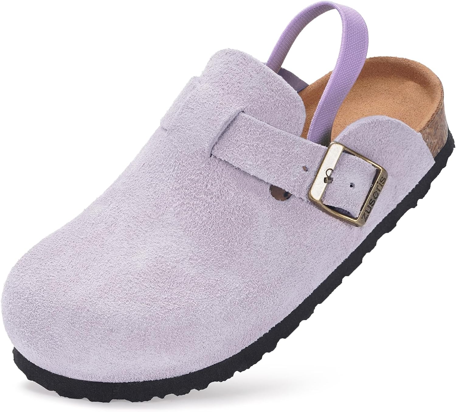 ZUSERIS Kids Suede Clogs with Cork Footbed for Comfort
