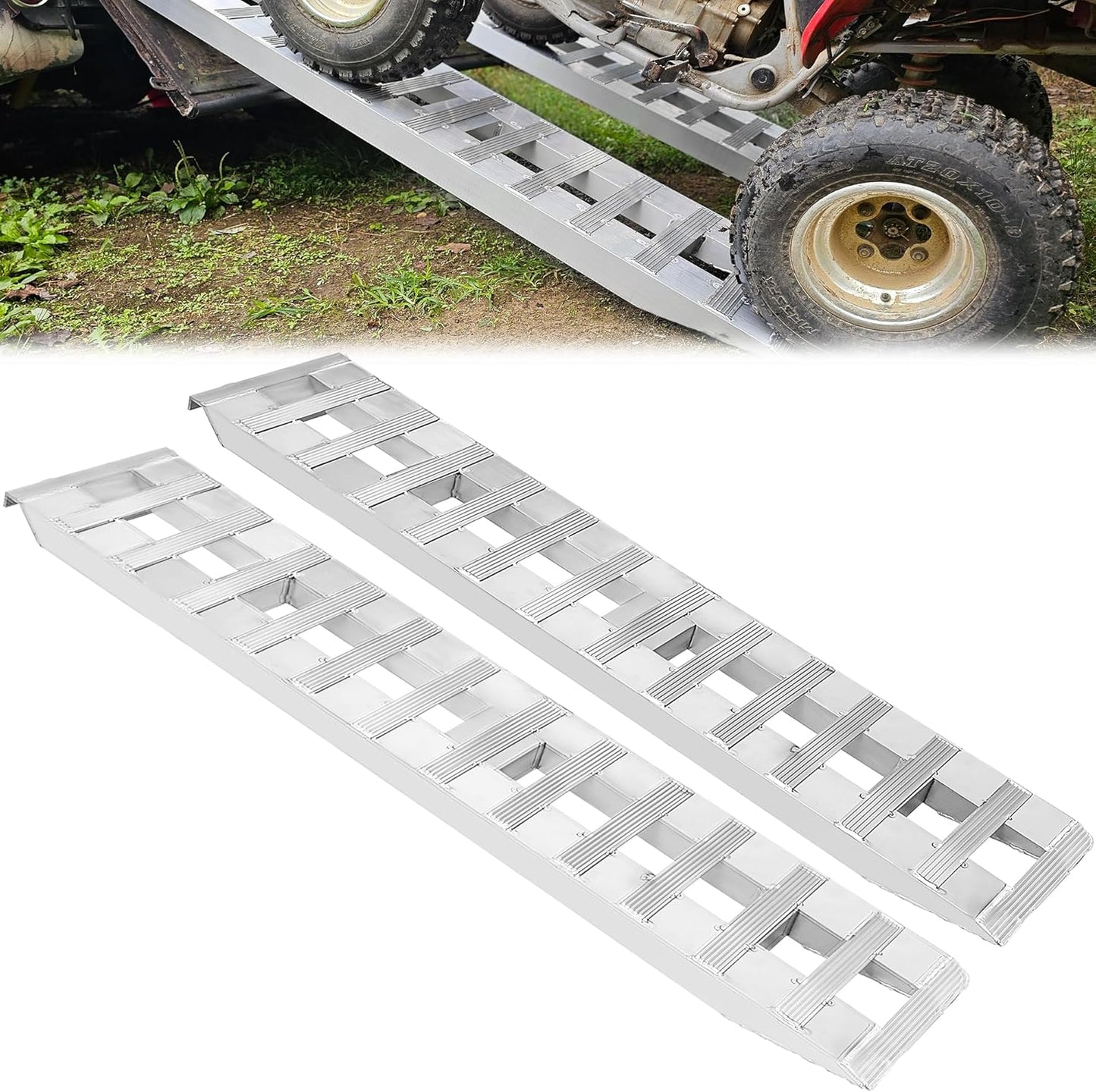 YITAMOTOR 6000lbs Aluminum Trailer Ramps for Easy Loading