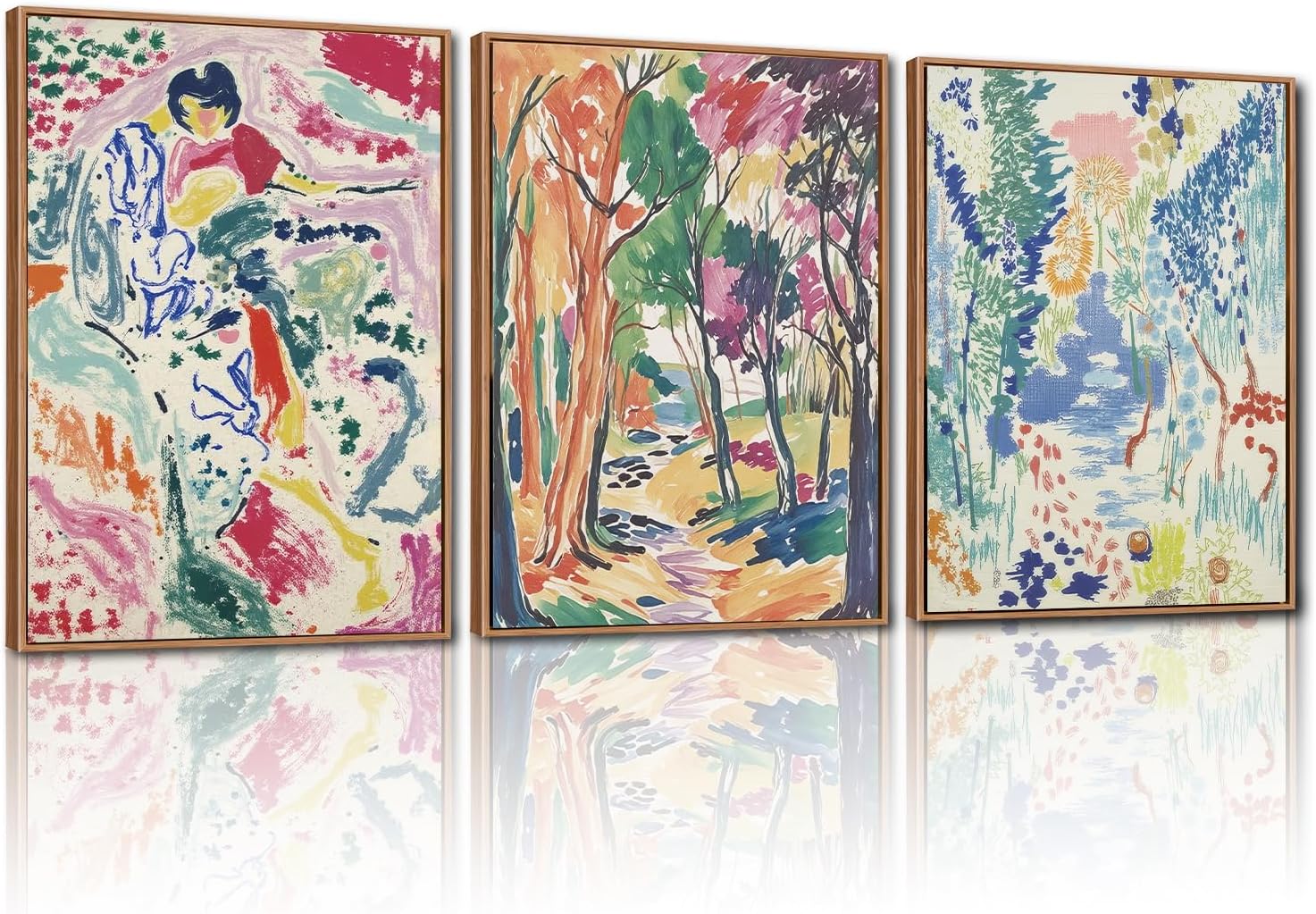 Matisse Gallery Framed Canvas Wall Art Set for Modern Decor
