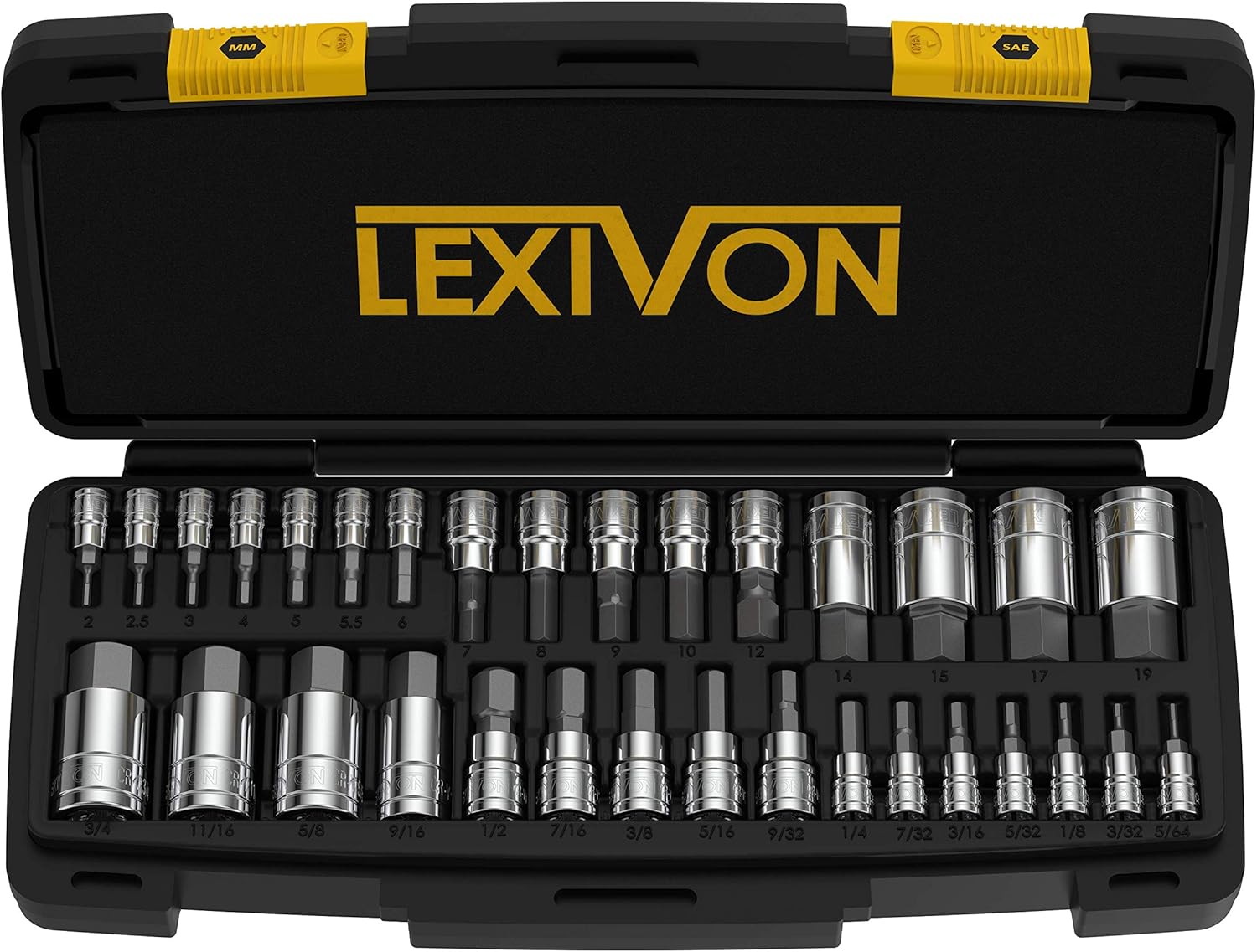 LEXIVON Master HEX Bit Socket Set - Premium 32-Piece Set
