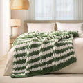 Chunky Knit Blanket Throw 50in x 60in - Chenille Handmade Cozy