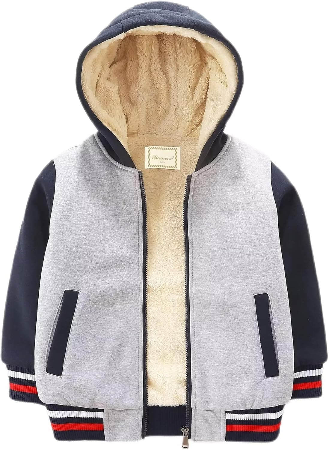 Bumeex Kids Sherpa Fleece Lined Jacket for All Seasons