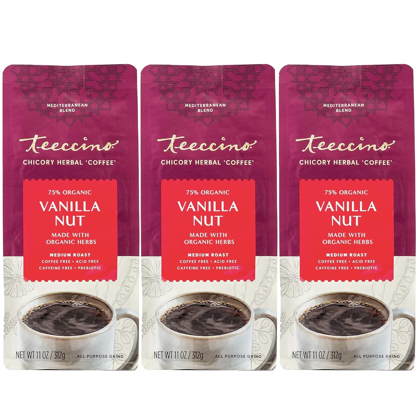 Teeccino Vanilla Nut Chicory Coffee Alternative - Herbal Delight