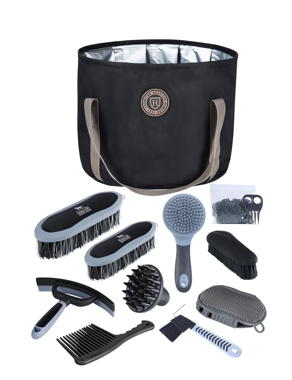Complete Horse Grooming Kit with Organizer Tote for Easy Care