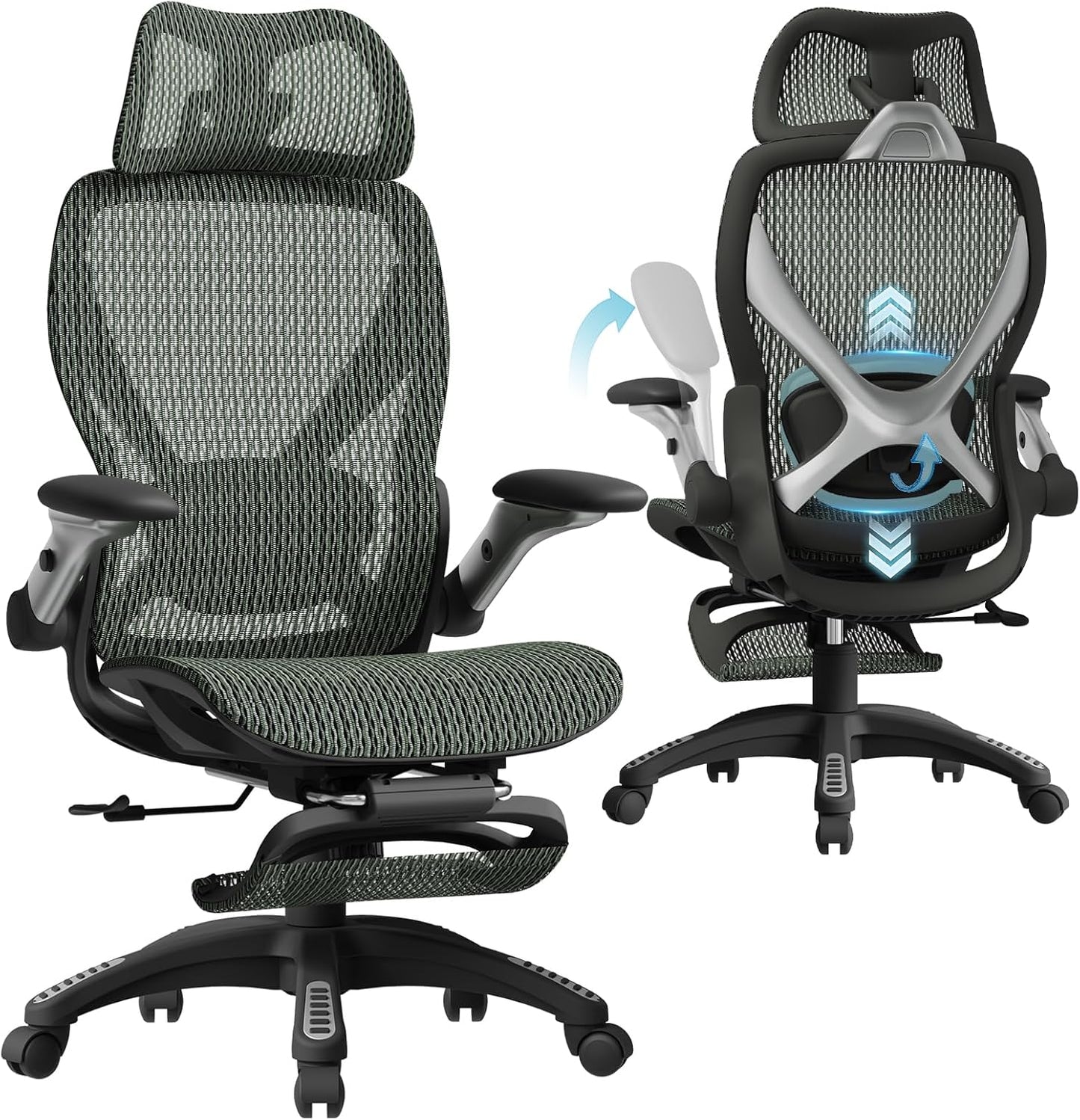 ELABEST X100 Ergonomic Office Chair with Footrest for Comfort