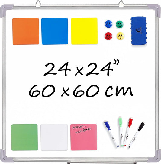 Whiteboard Set - 24 x 24 in Dry Erase Board for Home Office