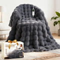 Heated Blanket Throw - Fast Heating Cozy Faux Rabbit Fur Throw