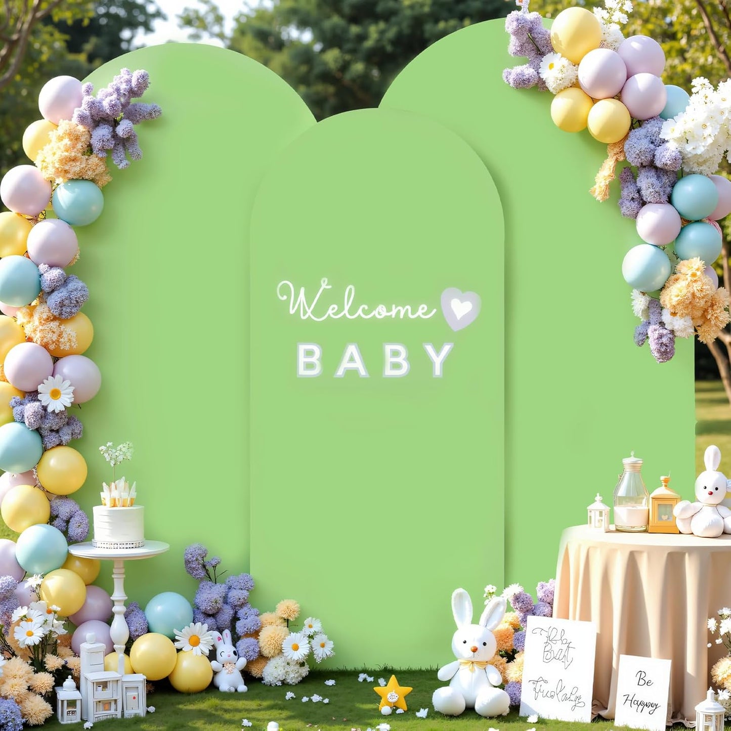 Light Sage Green Arch Cover Set of 3 for Stunning Events