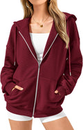Zip Up Hoodie Women Oversized Sweatshirt - Comfortable Fall Layer Y2k