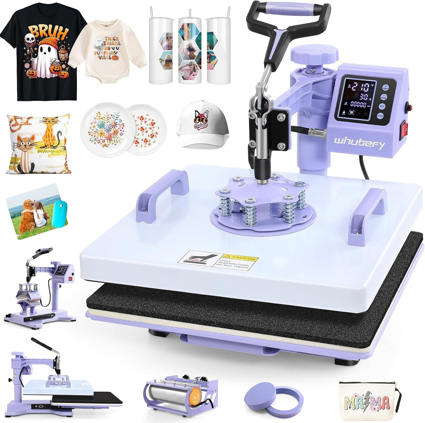 5 in 1 Heat Press Machine for T Shirts, Caps, Mugs & More
