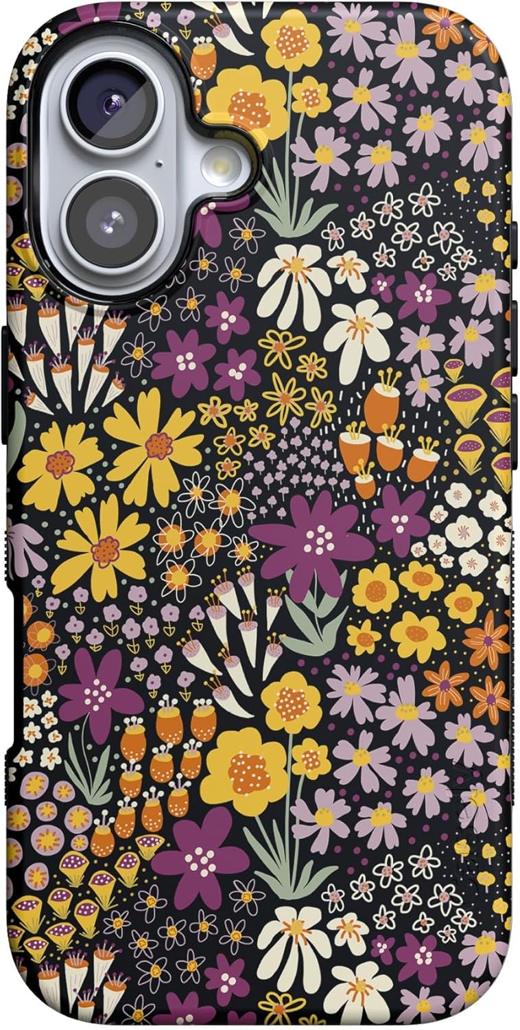 Casely iPhone 17 Case - Falling for You in Plum Floral Design