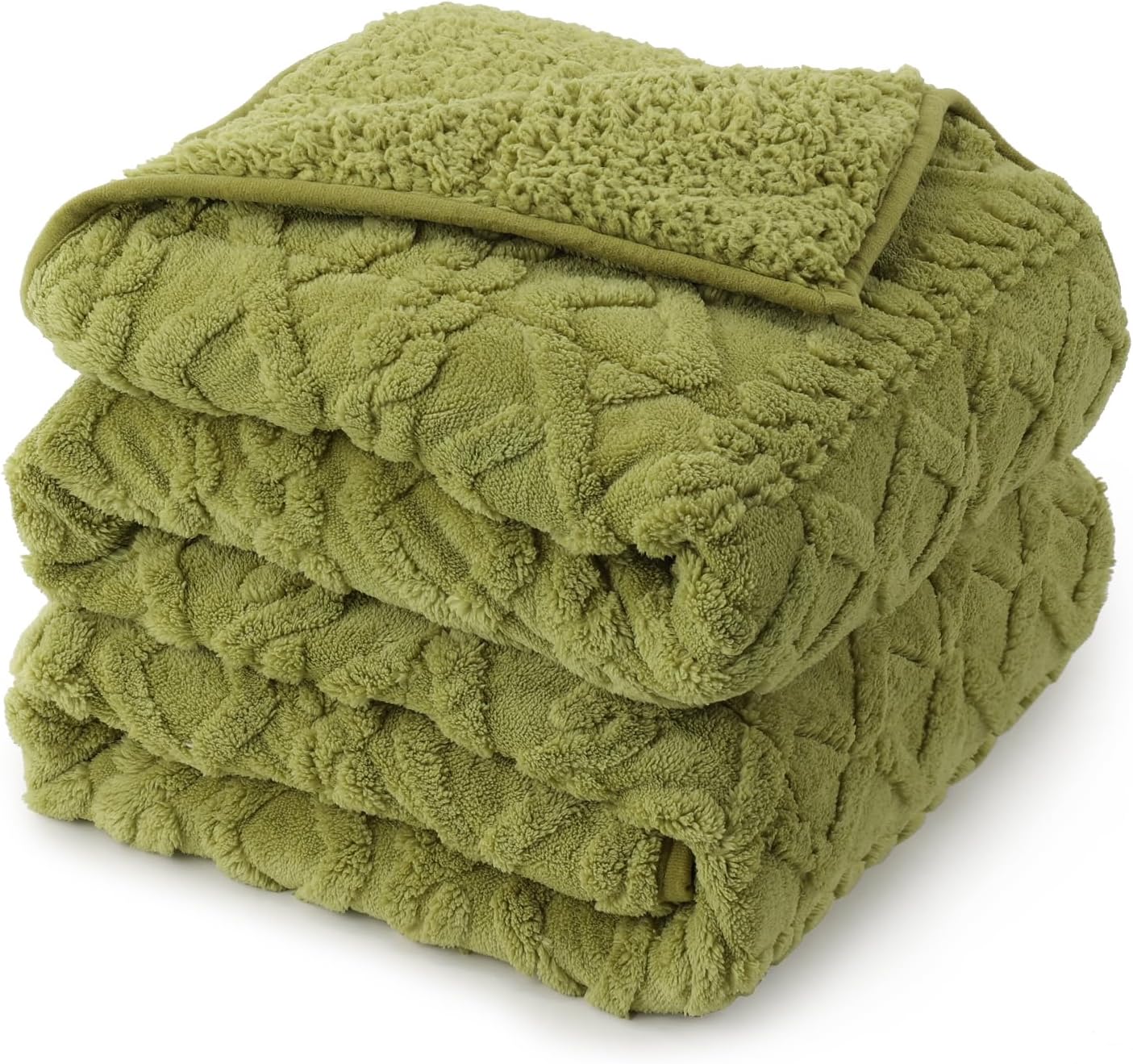 20lbs Weighted Blanket for Adults, Cozy Grass Green Sherpa